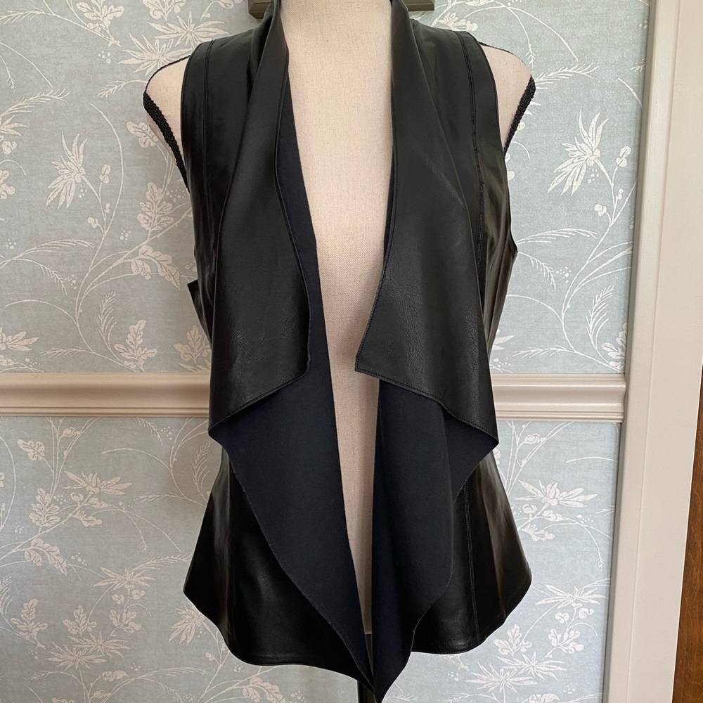 Fate faux suede black vest with racer back sz M